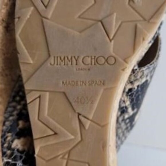 Jimmy Choo PRIMA Snakeskin Cork Wedge Platform Sandals - EU 40.5 / US 10 - Picture 9 of 9